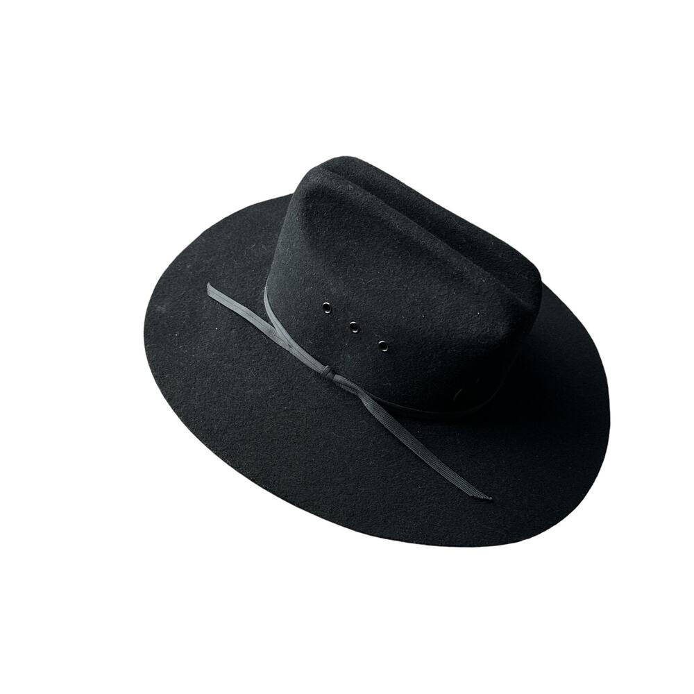 Vintage MHT Cowboy Hat Men's Size 6 1/2‎ Black 100% Wool Western USA Made 4881